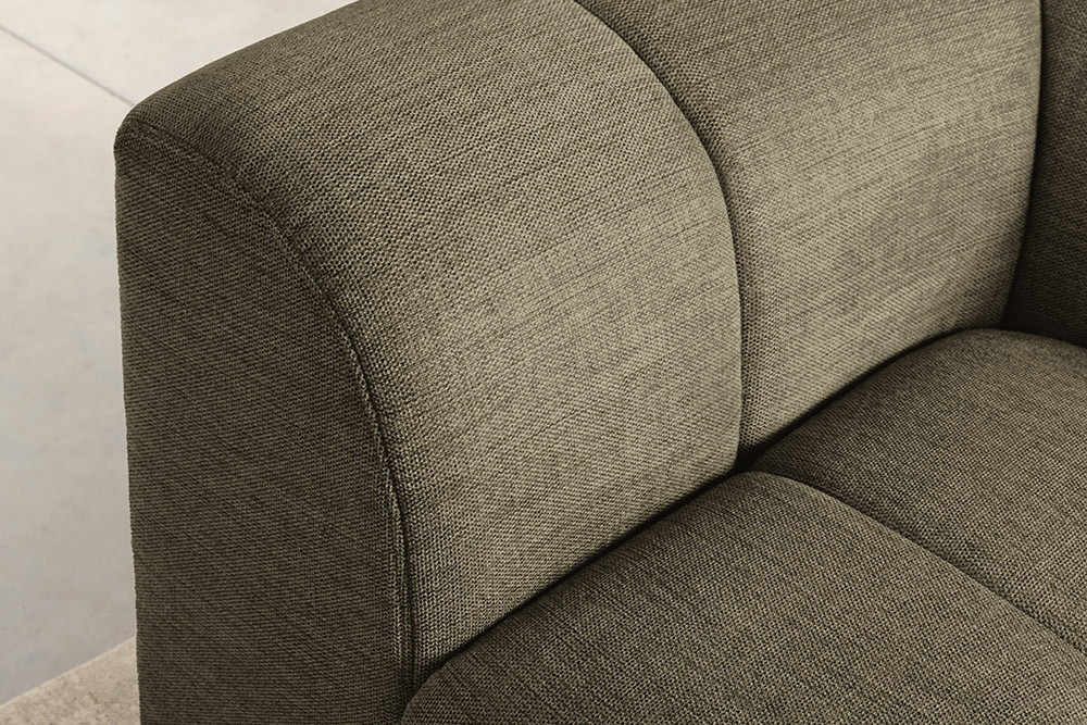 Modernes Ecksofa CITY 240cm grün Strukturstoff 3-Sitzer Couch inkl. Kissen