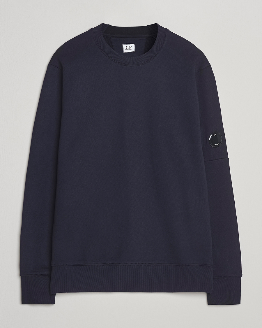 C.P. Company Diagonal Raised Fleece Lens Sweatshirt Navy