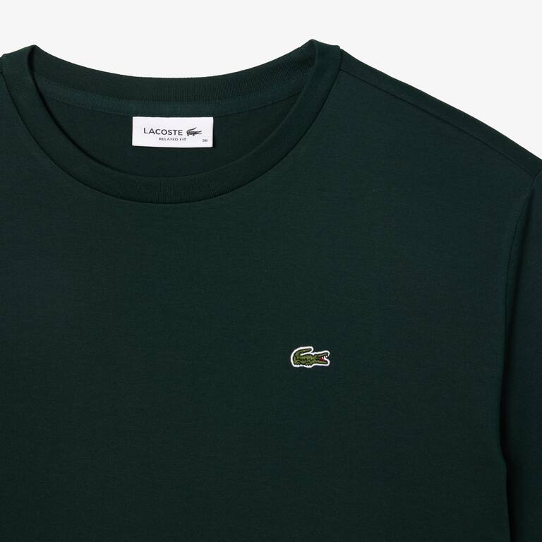 T-shirt à col rond en coton premium T-Shirts - Vert - Lacoste - Femme