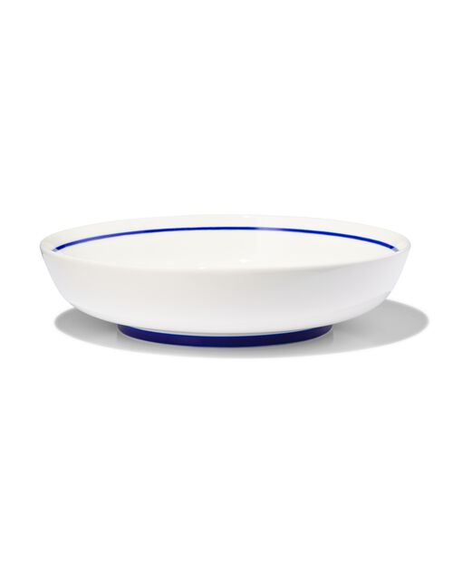 assiette creuse Ø22cm - new bone blanc et bleu - vaisselle dépareillée