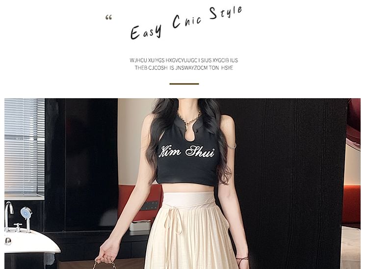 ANORA - Hoge taille effen cropped culottes