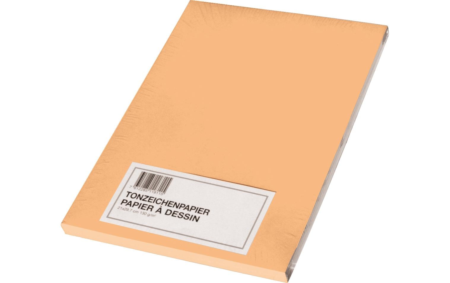 Tonzeichenpapier A3, 130 g/m², 100 Stück, GoldgelbMattes Bastelpapier
