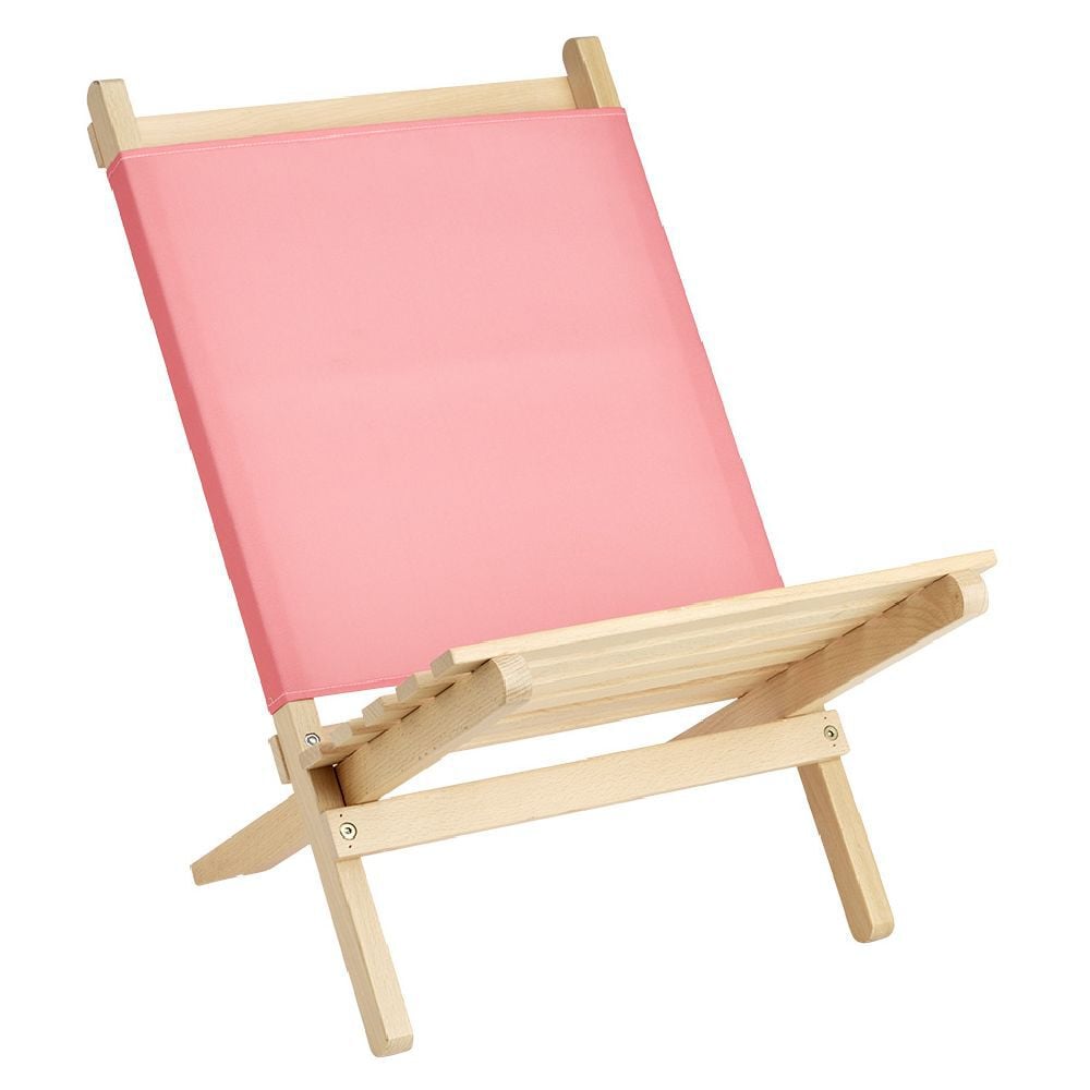 Chaise de plage pliable en bois et coton
