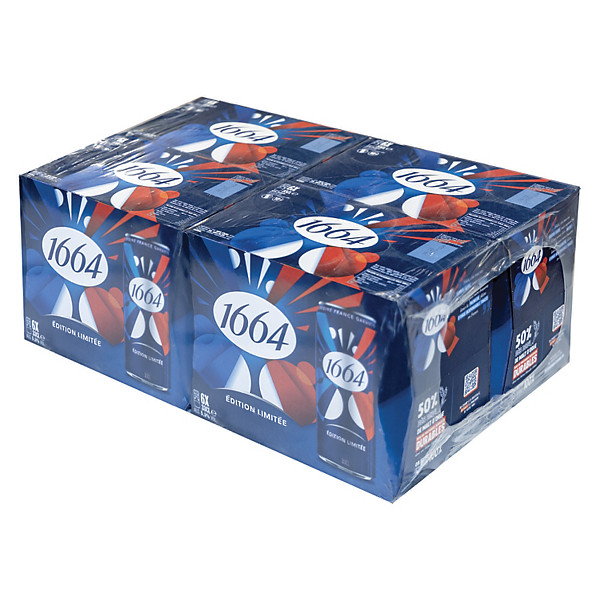 Bière blonde 1664, lot de 24 canettes de 33 cl