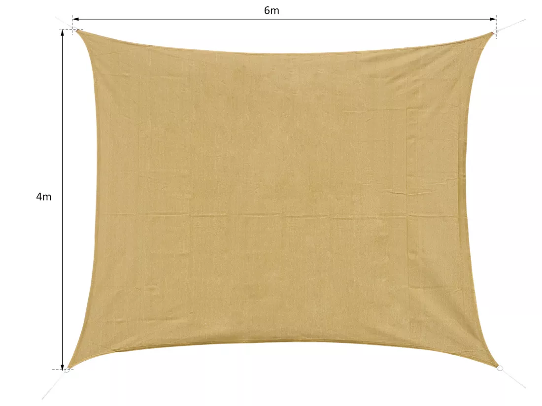 Voile d'ombrage rectangulaire 4x6m toile solaire taud de soleil sable
