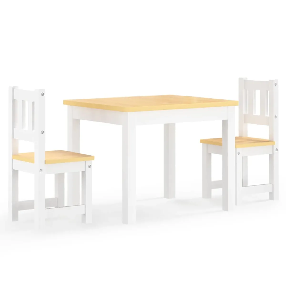 Vidaxl Ensemble table/chaises enfants 3 pcs - Blanc/Beige