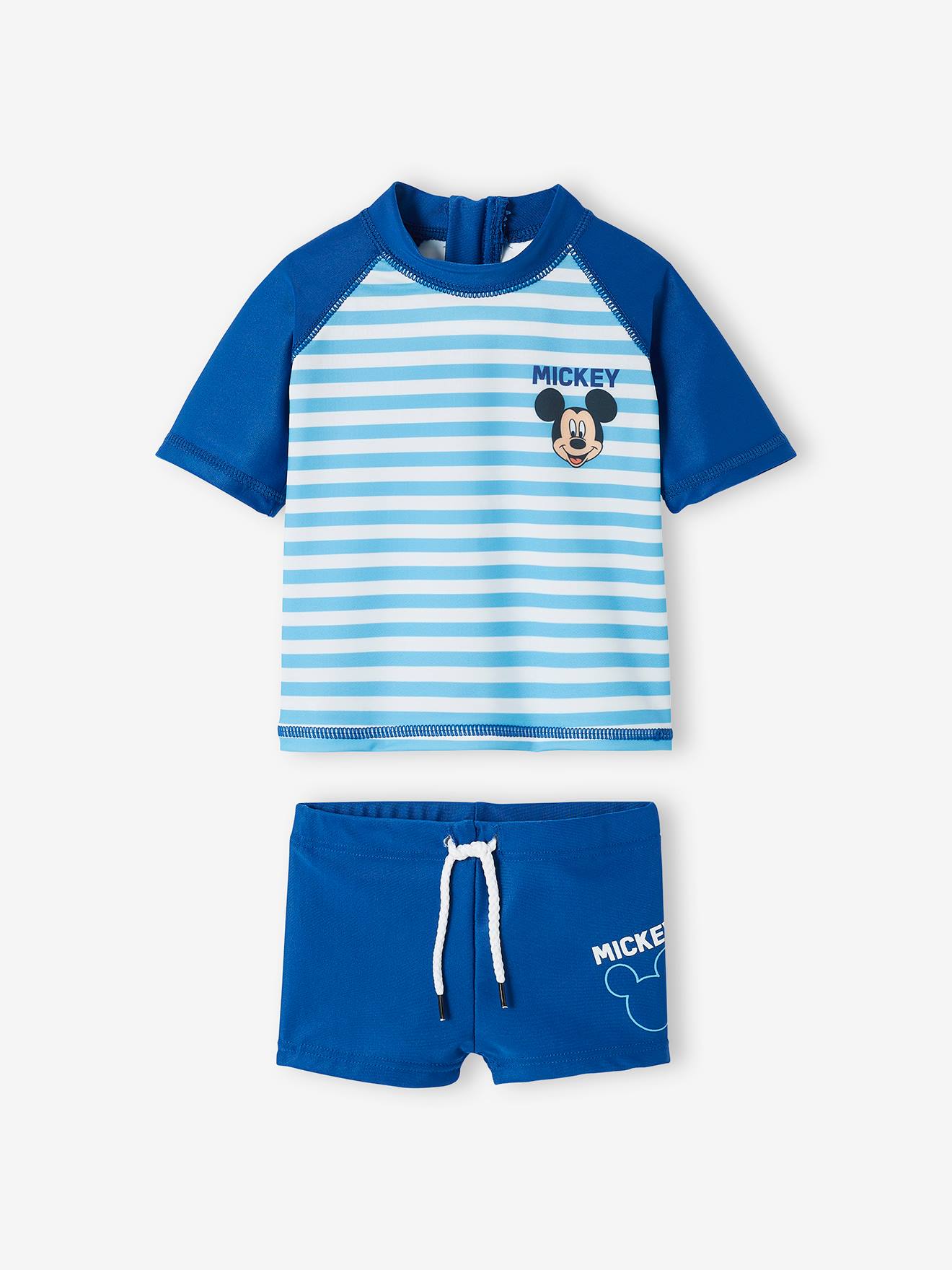 Conjunto de natação infantil DS® Mickey Mouse de duas peças com proteção UV, azul oceano.