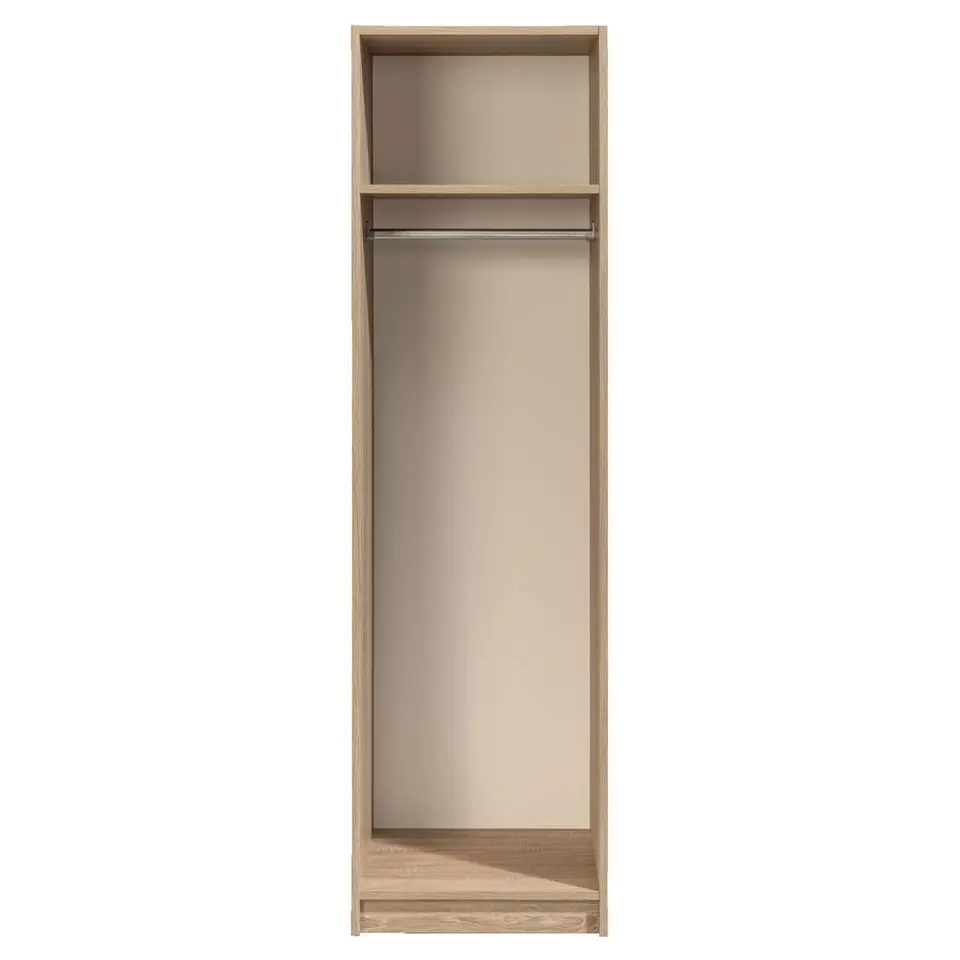 Kledingkast Varia 1-deurs inclusief spiegel - licht eiken - 175x49x50 cm