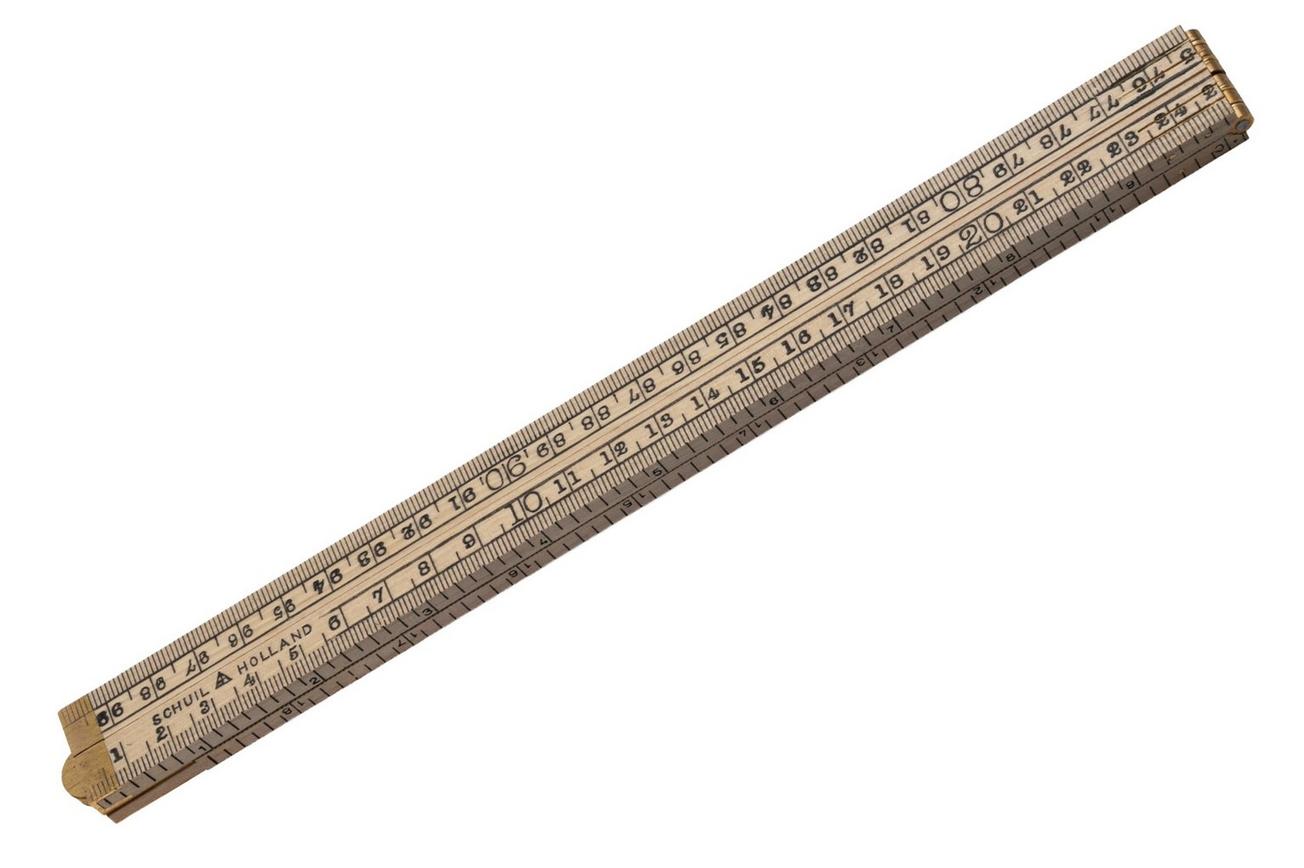 Schuil 1514, houten duimstok, 1 m