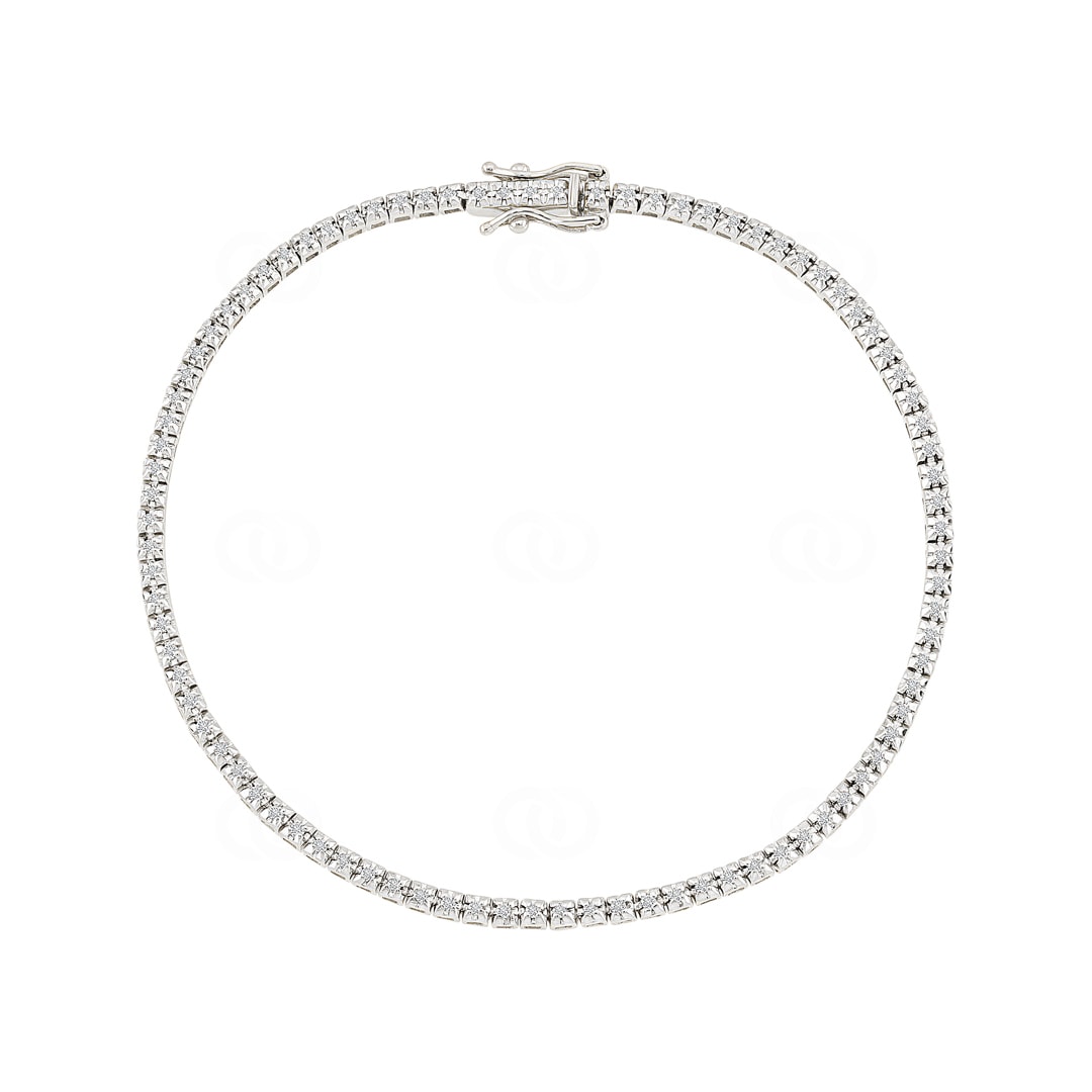 0.50 Karat Diamanten Tennisarmband 750/18 K Weissgold
