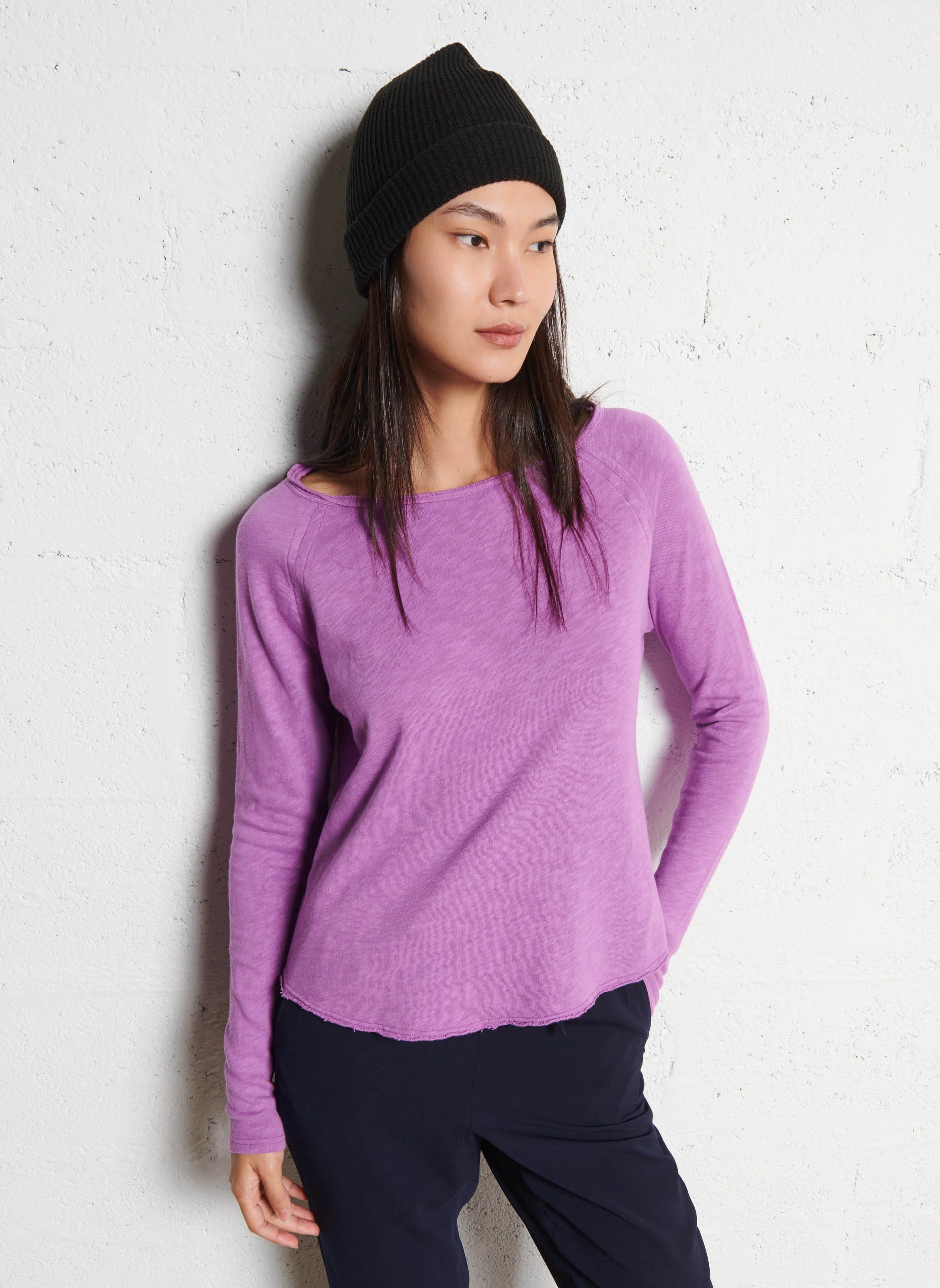 SONOMA - Tee-shirt à col bateau en coton | Violet