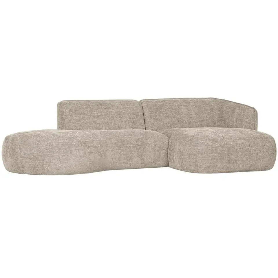 WOOOD Polly Chaise Longue - Polyester - Zand - 71x258x105/150