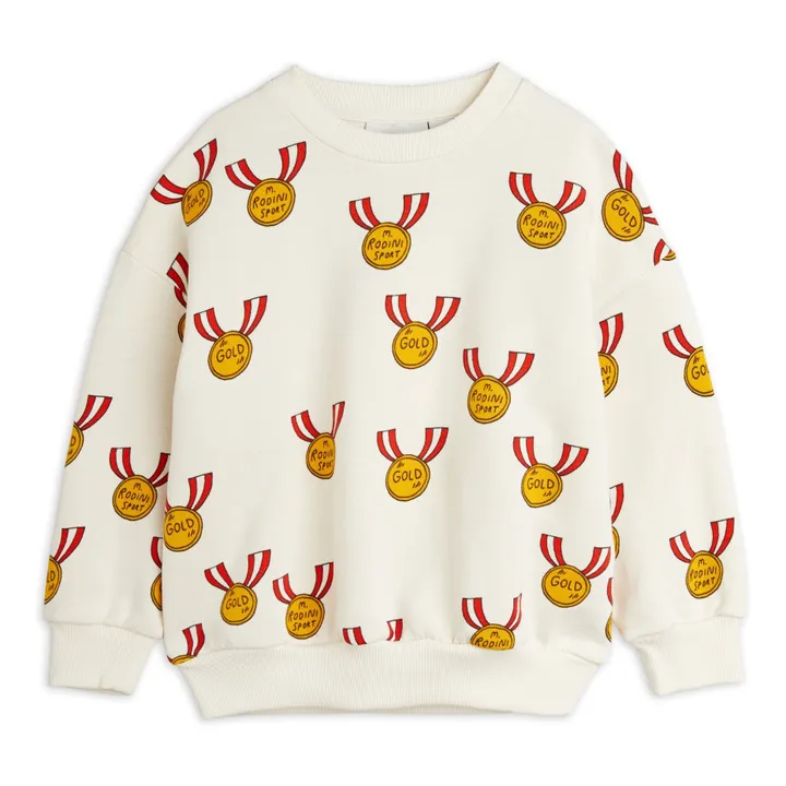Mini Rodini Sweat Médaille Coton Bio | Ecru