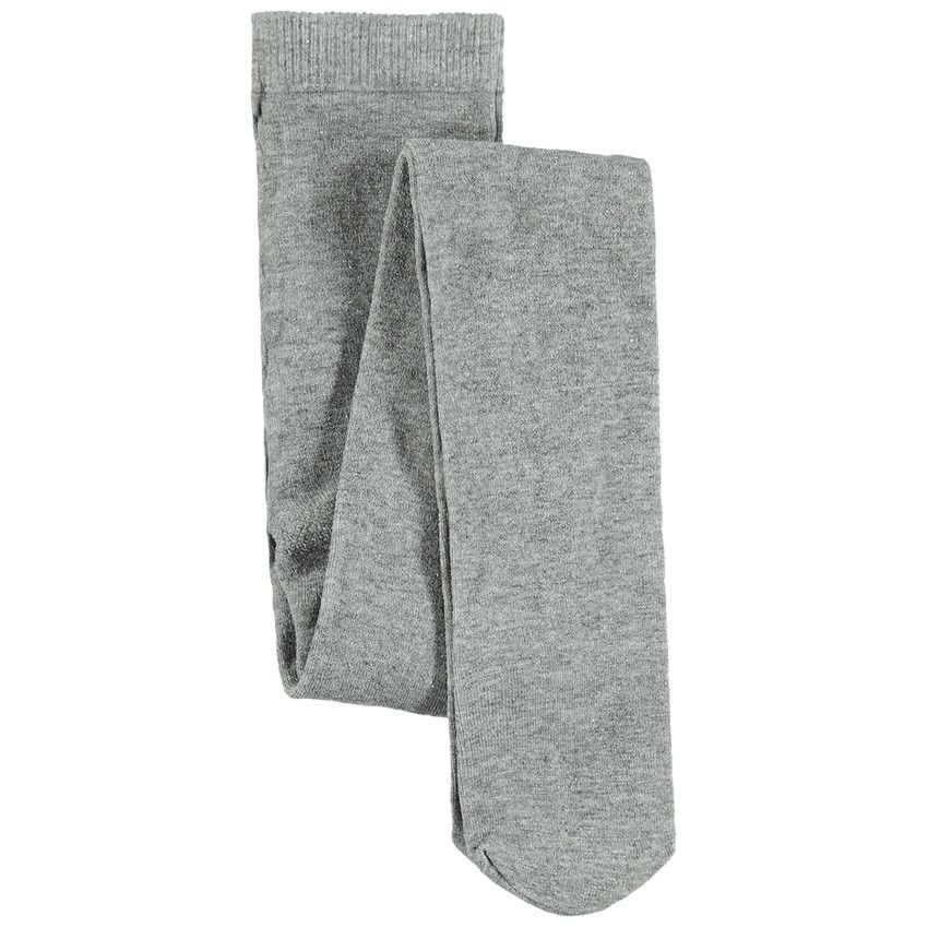 Collant épais chiné mélangé de fil argenté - Gris chiné