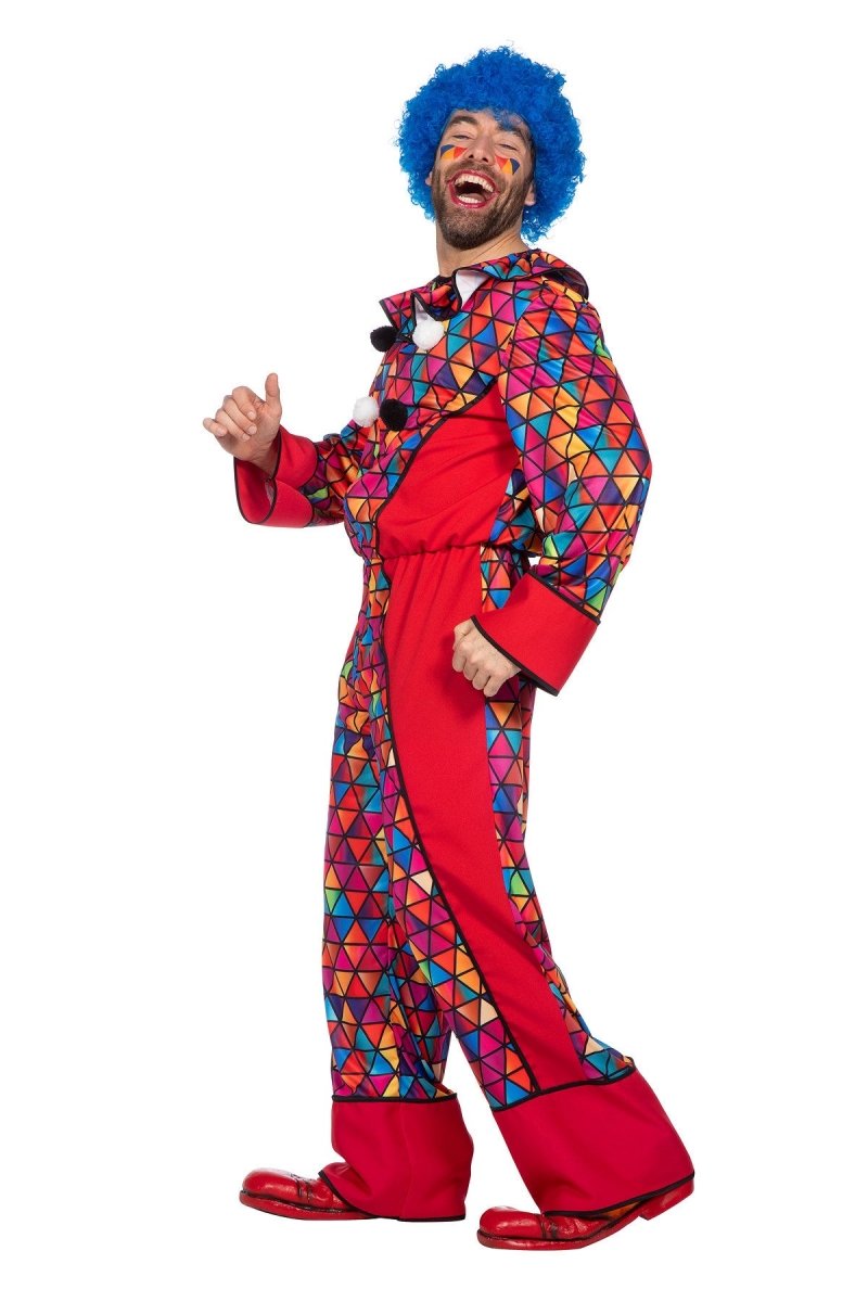 Clownspak Blauw Rood Heren