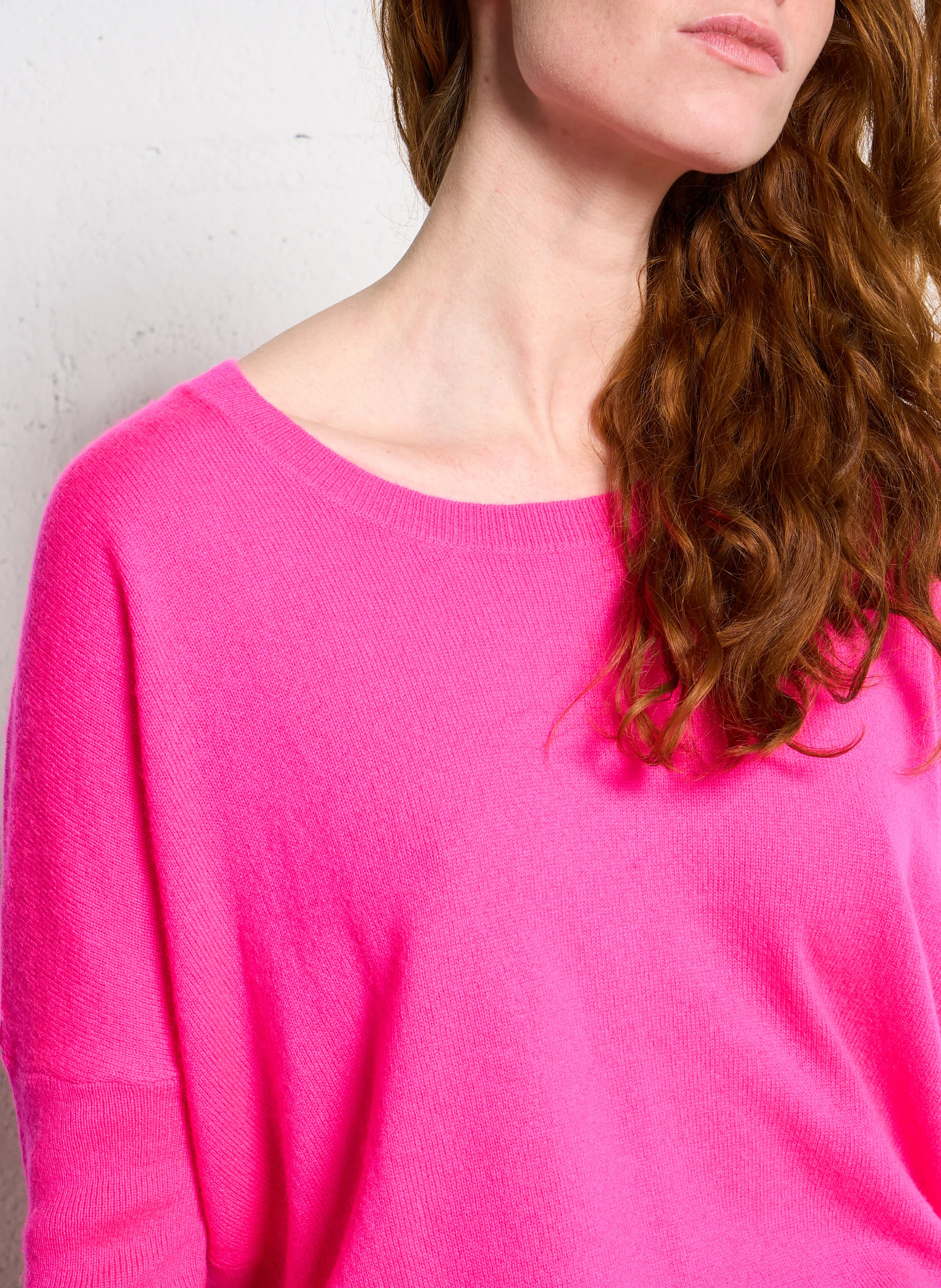 APOLONIA - Pull col rond en laine et en cachemire mélangée | Rose
