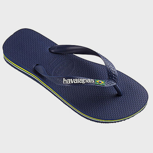 Tongs Brasil Logo Bleu Marine