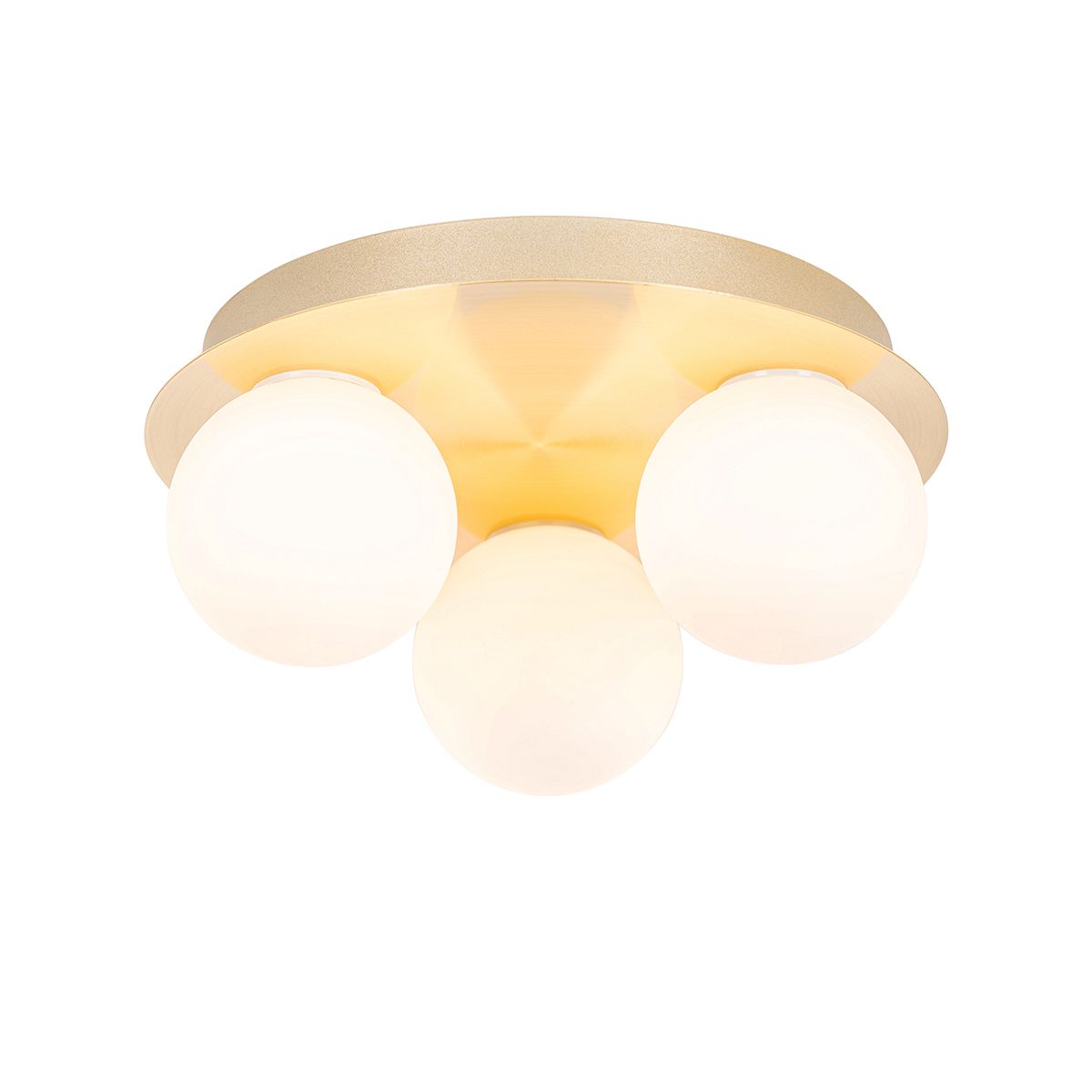 Moderne badkamer plafondlamp messing 3-lichts - Cederic