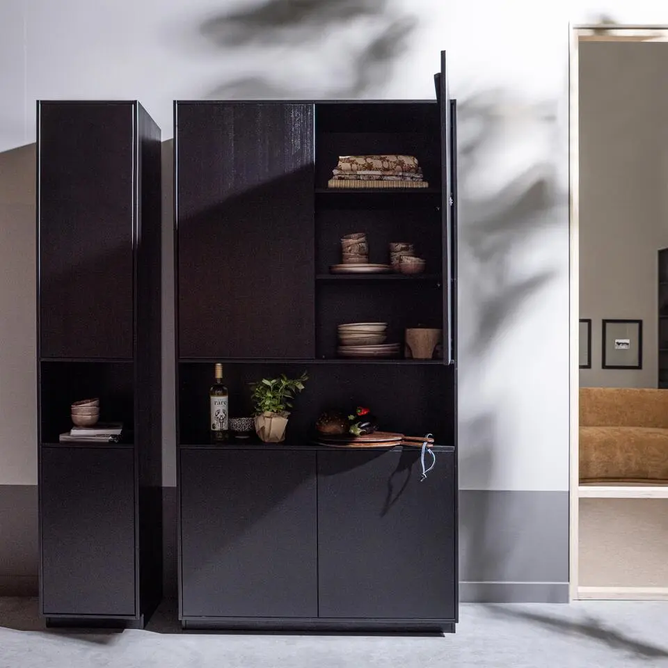 WOOOD Finca Opbergkast - Zwart - 210x110x40