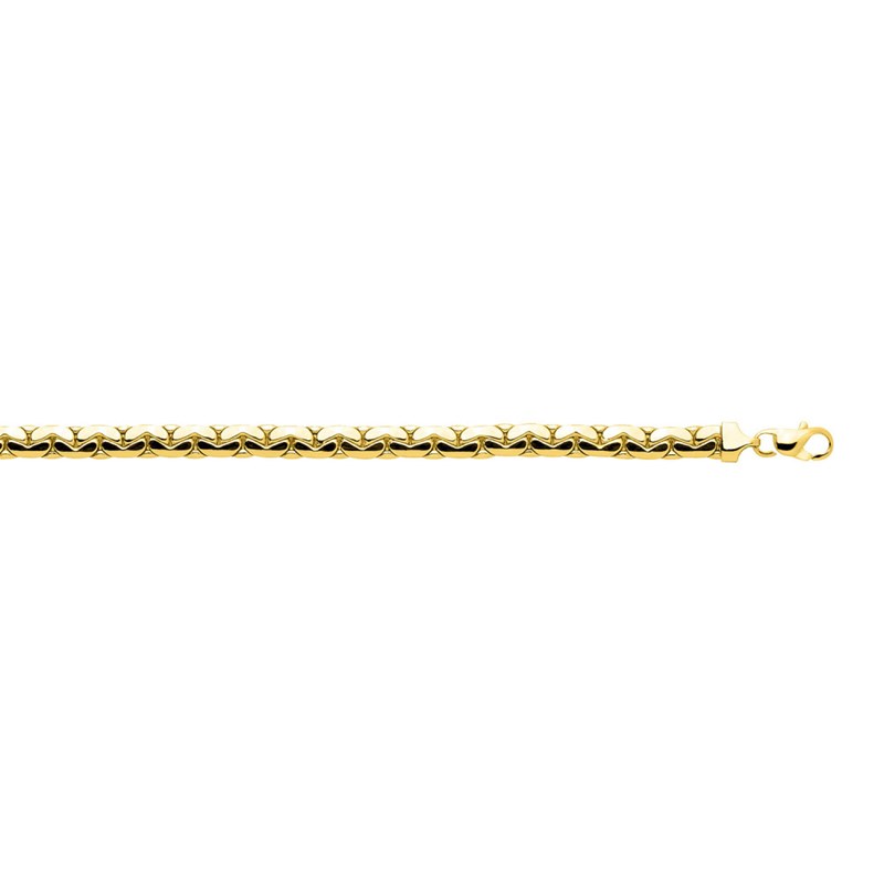 Bracelet Femme 18 cm - Maille Haricot - Or 18 Carats - Largeur 6 mm