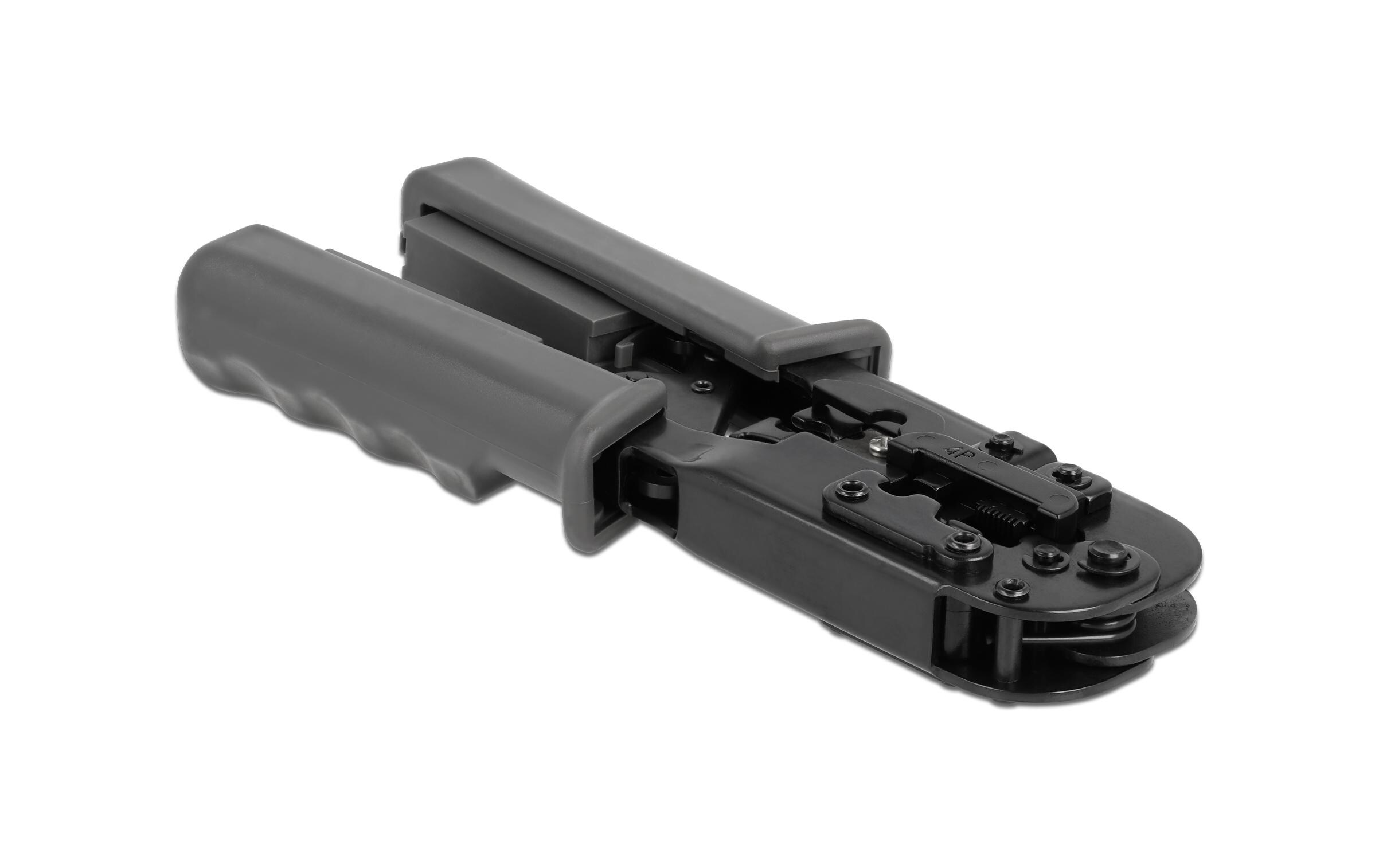 Crimpzange mit Abisolierer und NetzwerktesterCrimpzange mit Abisolierer und Netzwerktester für 8P (RJ45), 6P (RJ12/11) oder 4P (RJ10) Stecker