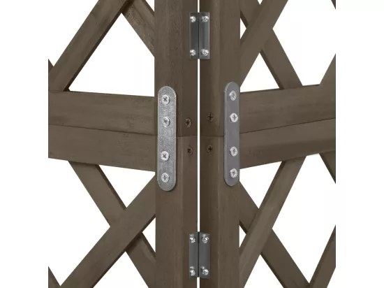 Treillis d'angle Gris 50x50x145 cm Bois de sapin massif