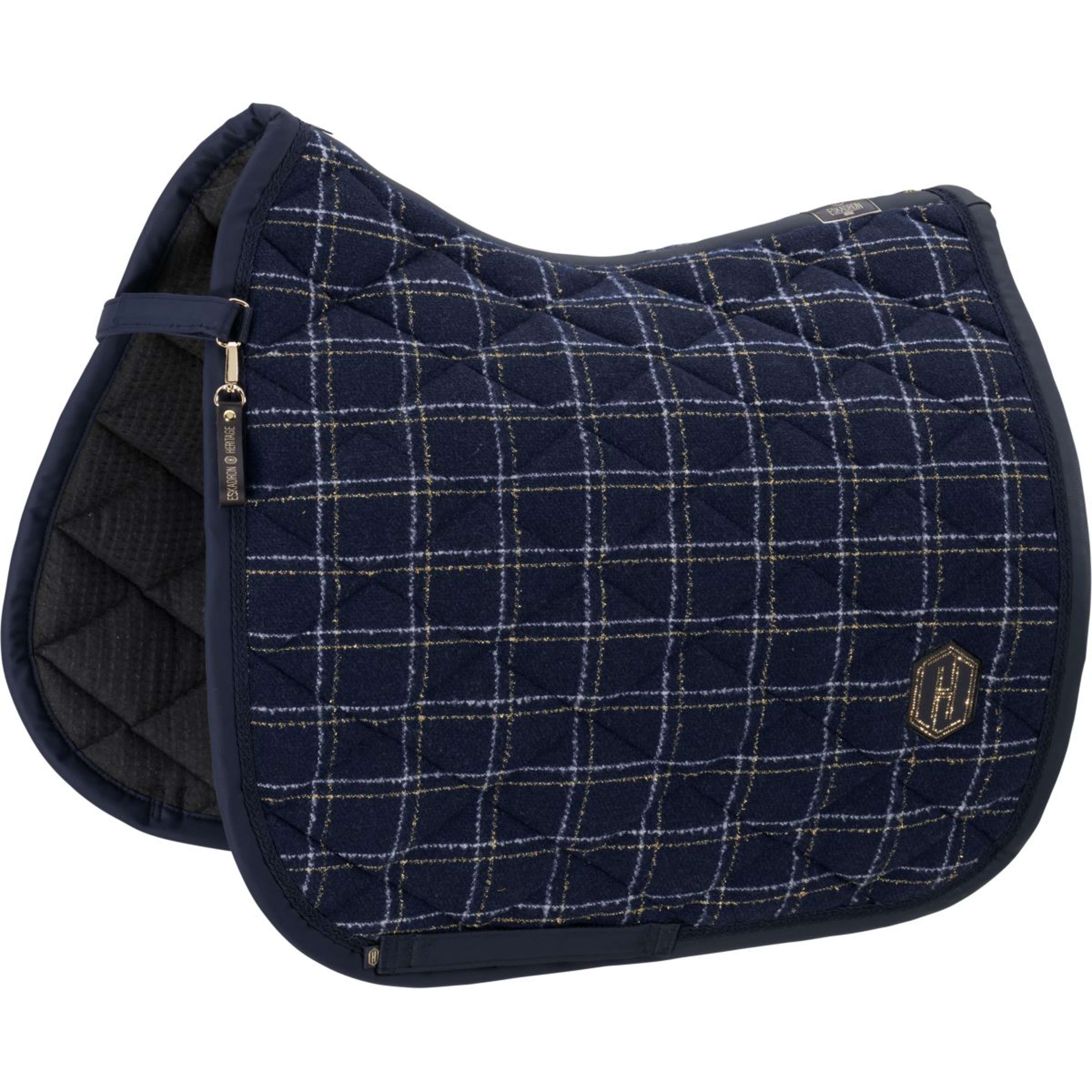 Eskadron Zadeldekje Heritage Bouclé Emblem Dressuur Navy