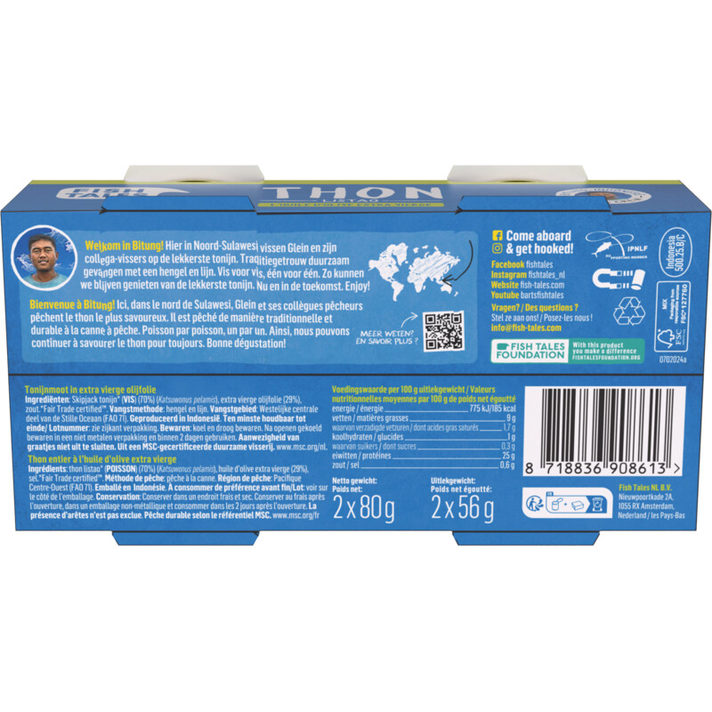 Fish Tales Skipjack tonijn in olijfolie 2-pack
