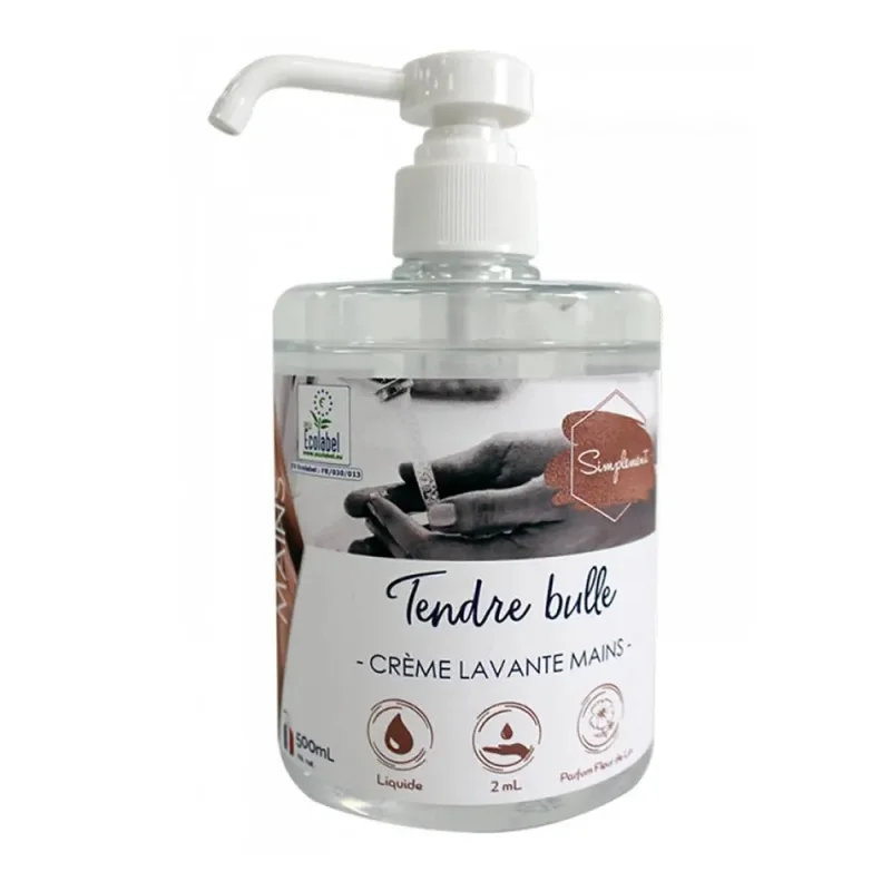 SIMPLEMENT - Savon mains Ecolabel - Parfum fleur de lin - 500ml