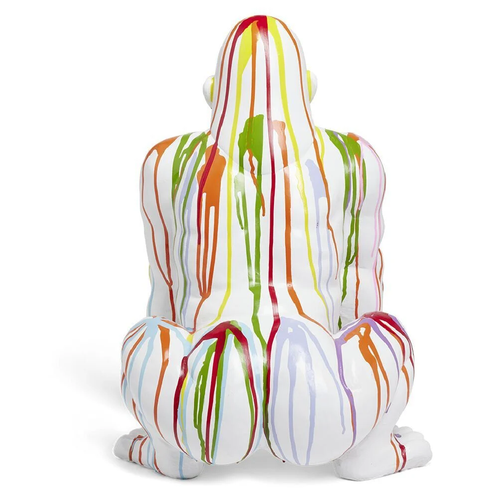 Gorille décoratif H45cm plastique blanc