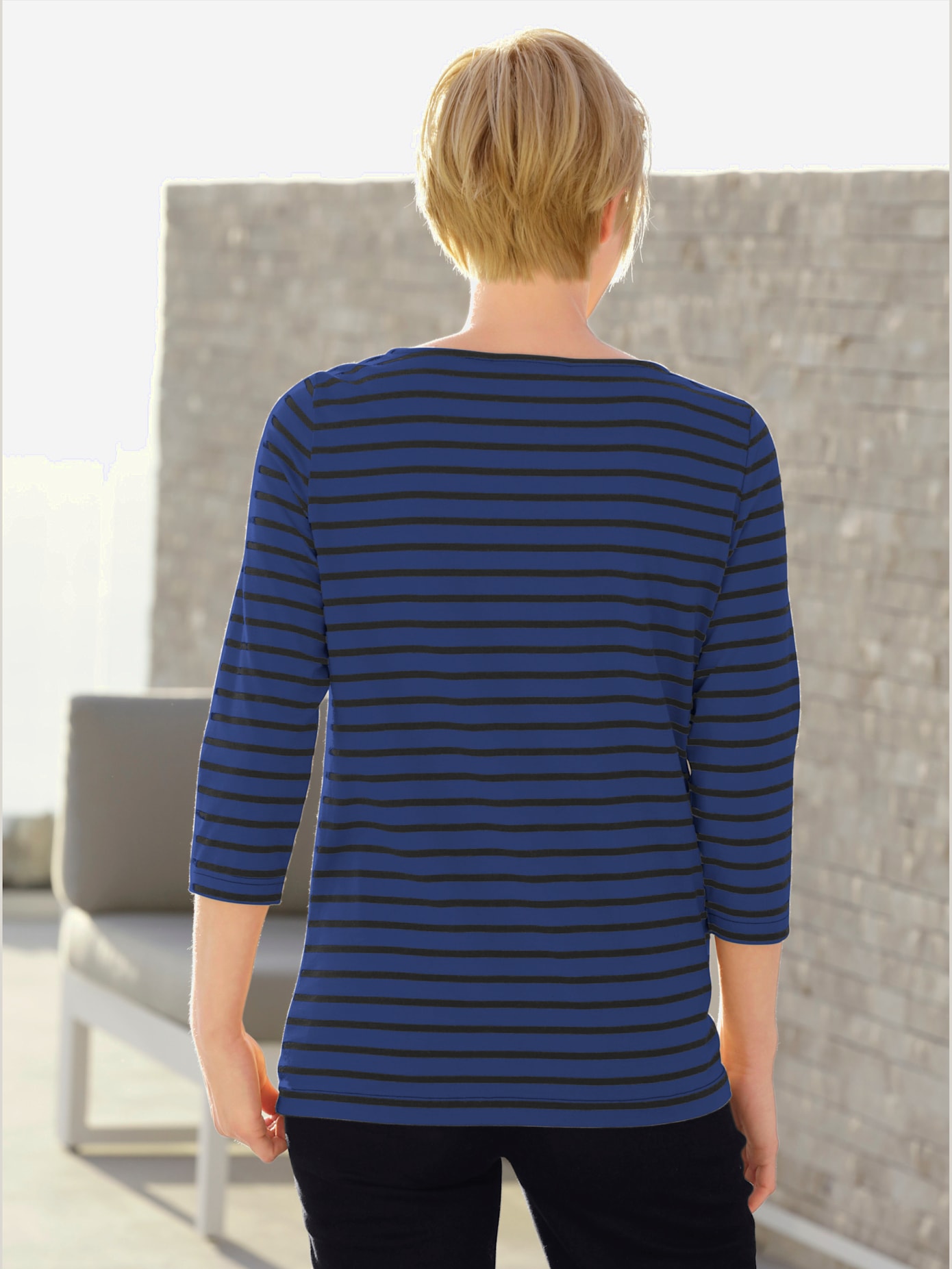 T-shirt rayé col bateau manches longues