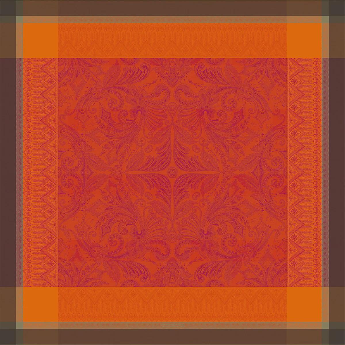 Nappe antitache déperlant pur coton rouge 174X254 Garnier Thiebaut