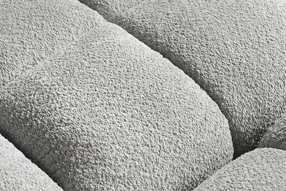 Modernes XXL Sofa CLOUD 260cm grau Bouclé Bigsofa Federkern inkl. Kissen