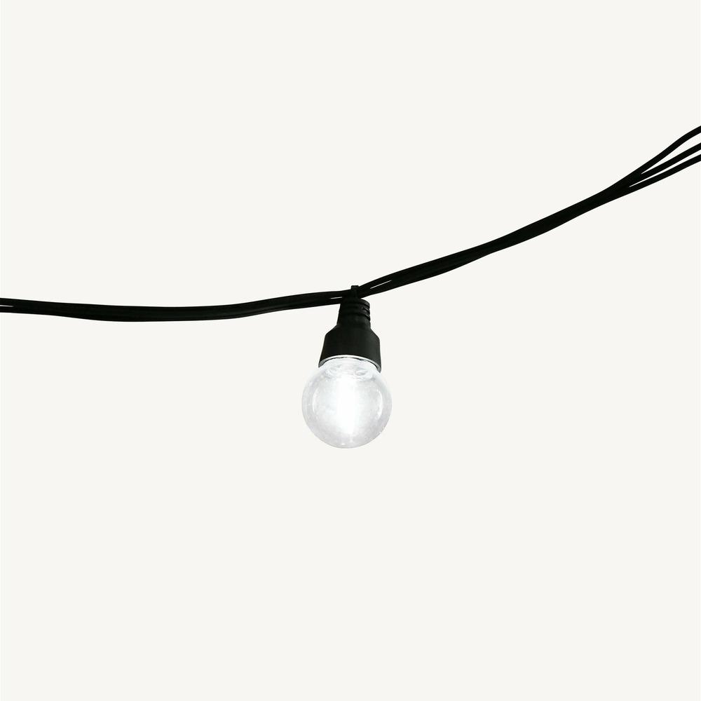 Guirlande guinguette tradition à filament blanc froid - 5m prolongeable câble noir - 10 globes à filaments - chromex