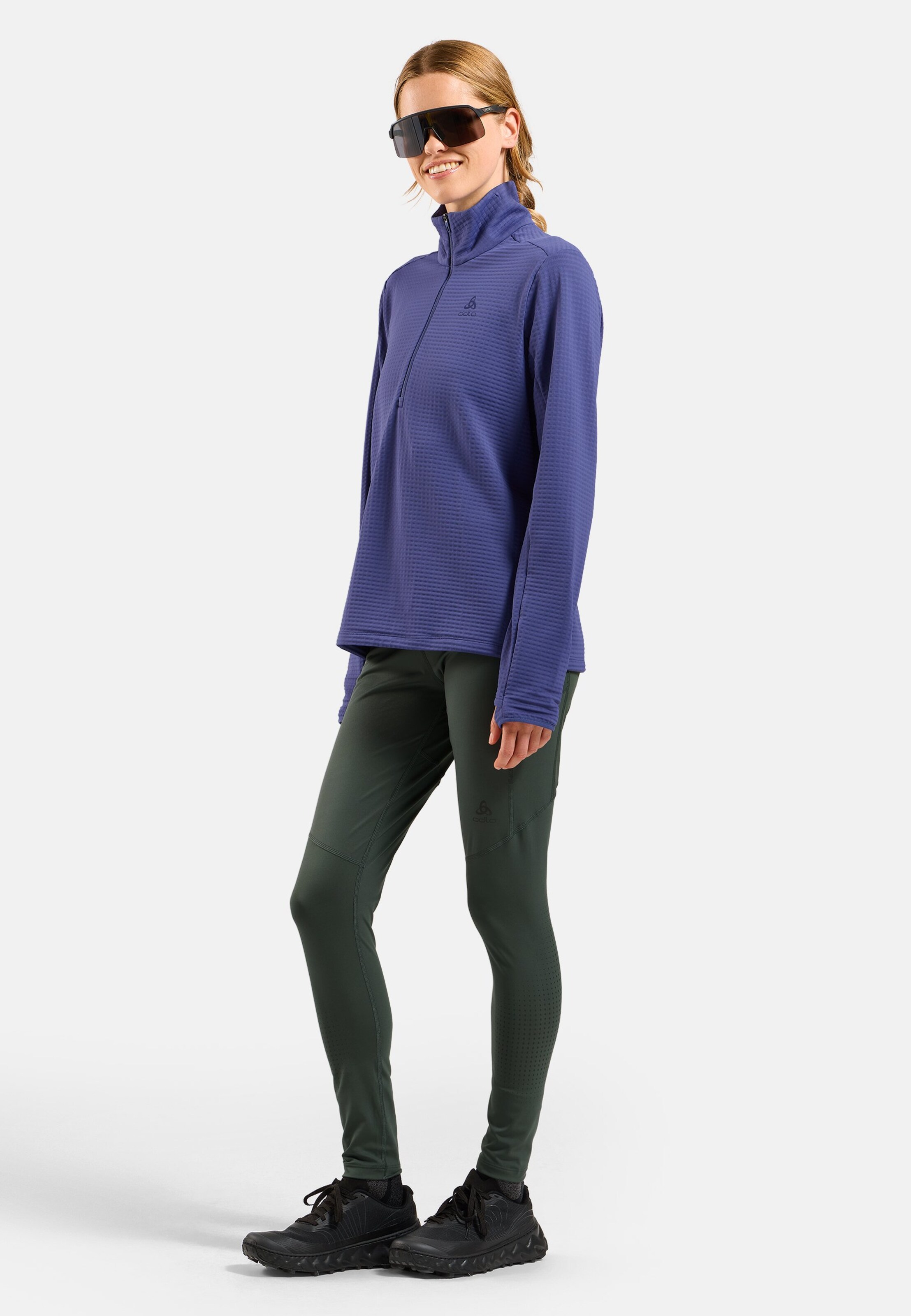Essentials Thermal Laufshirt mit Halbreissverschluss in Skipper Blue