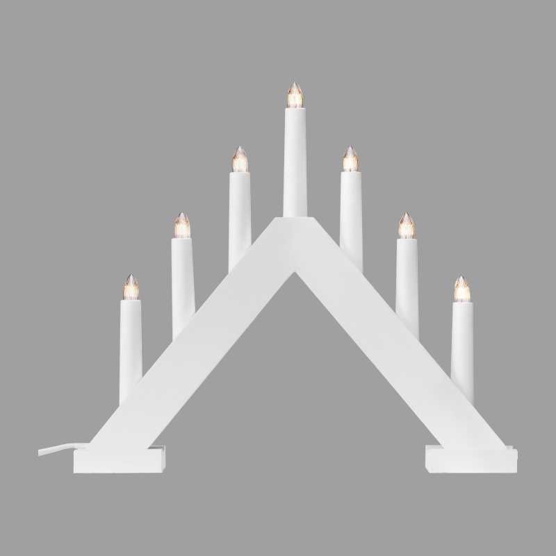 Adventsstake, 7-armet, hvit