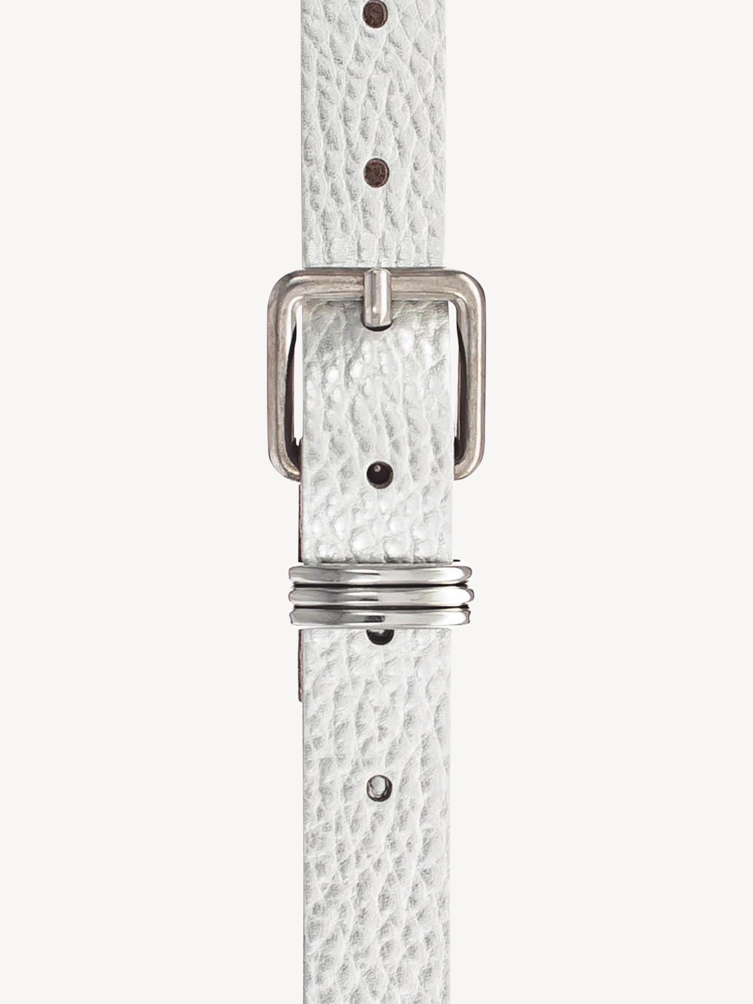 Leren Riem - zilver