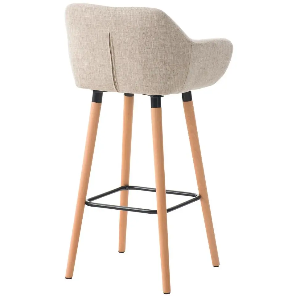 CLP Set van 2 Barkruk Grant natura Frame - Stof - creme