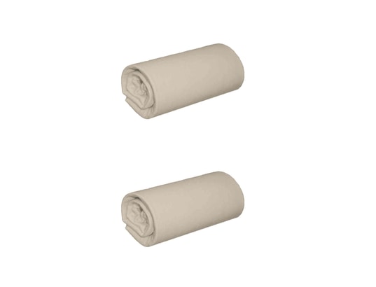 TERRE DE NUIT - Drap housse Lot de 2 draps housses jersey beige bonnet 30 cm 180x190