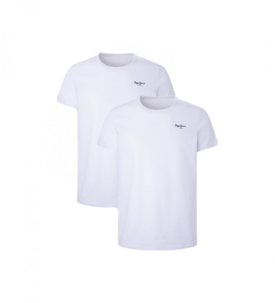 Conjunto de 2 camisetas brancas básicas da Pepe Jeans