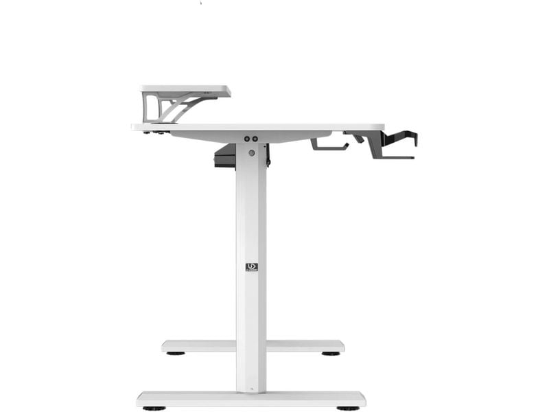Ultradesk Gaming Tisch Higlander Weiss Robuster Gaming-Tisch mit elektrischer Höhenverstellung
