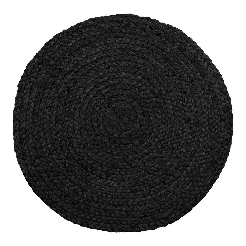 Hioshop Bombay Placemat Ø38cm- set van 4 donkergrijs