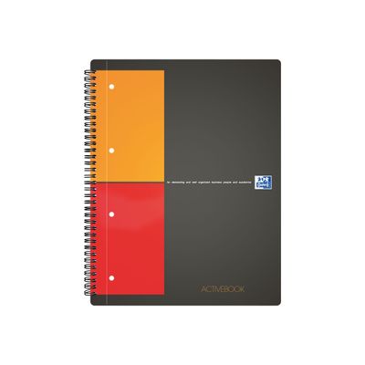Oxford Activebook - Cahier à spirale A4+ - 160 pages - petits carreaux (5x5 mm)