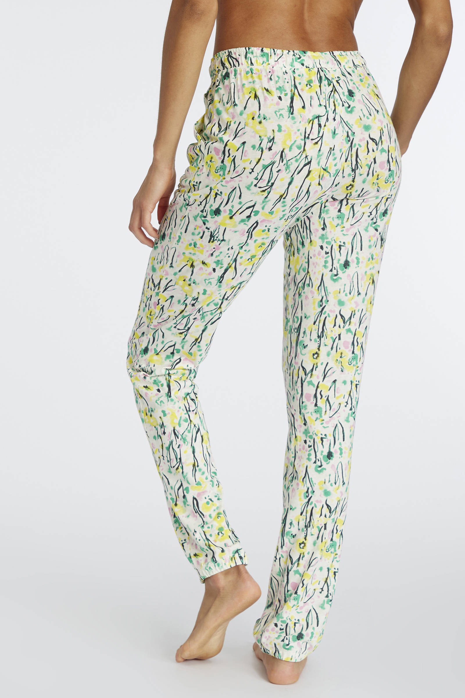 Vivance Dreams pyjamabroek ecru/groen/geel