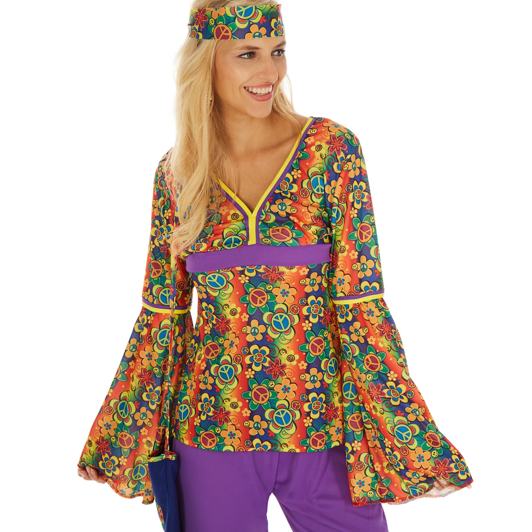 tectake® Frauenkostüm Hippie