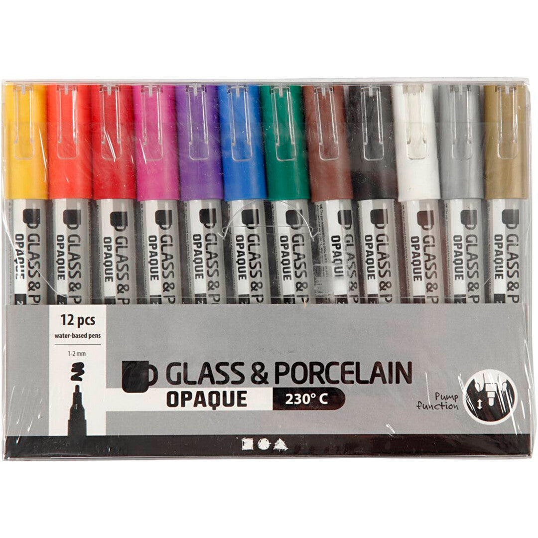 Creativ company glas- en porseleinstiften - 12st