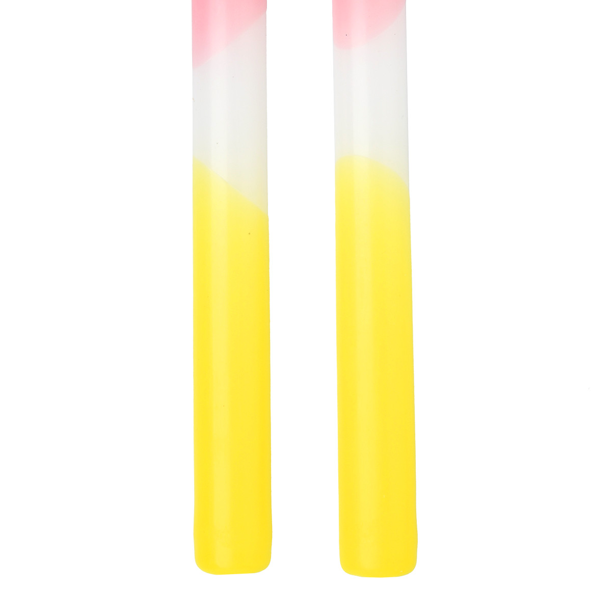My Home 2 Stabkerzen mit Farbverlauf rosa / weiss / gelb