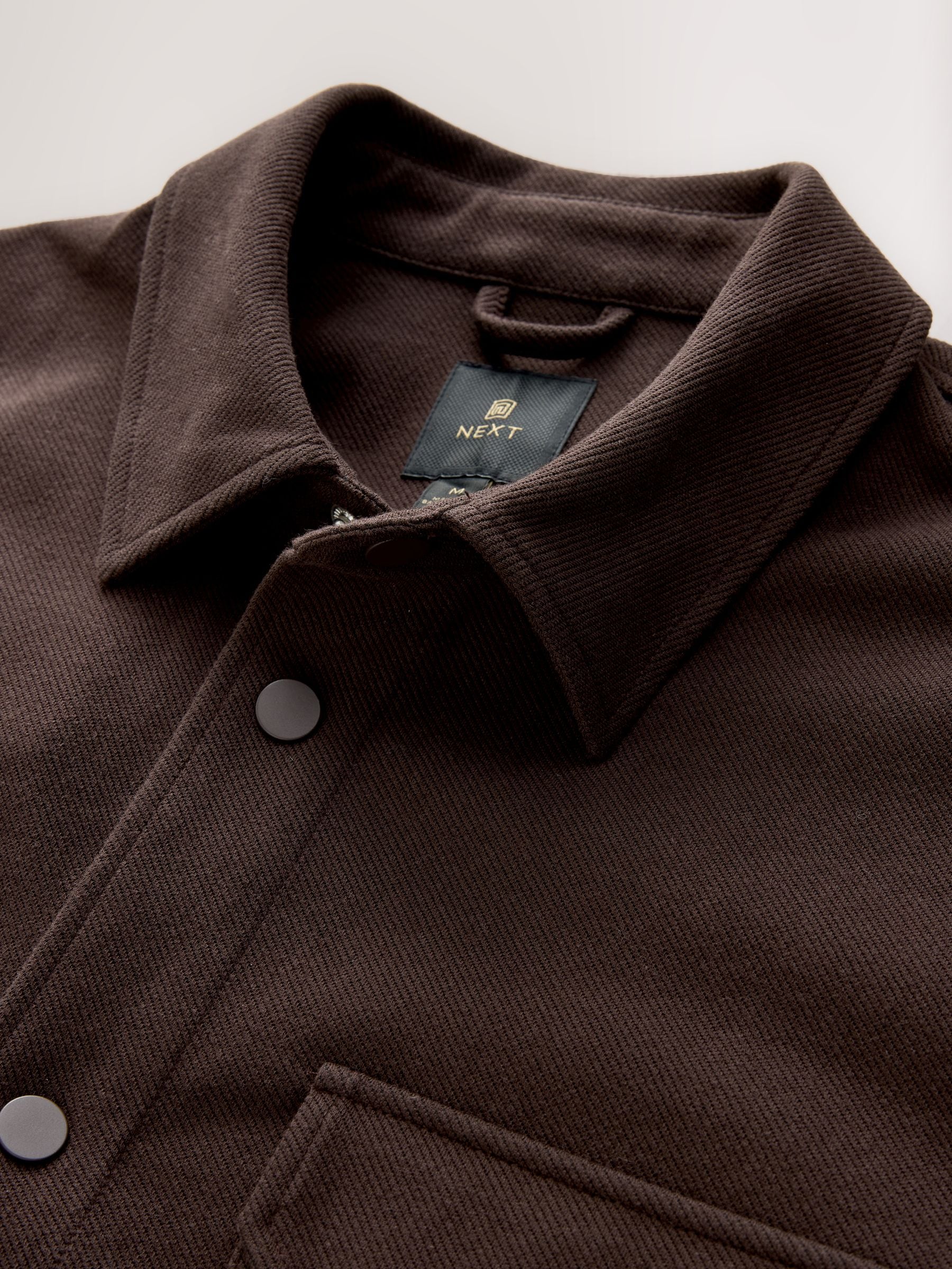 Chocoladebruin - Jersey keperstof Overshirt met drukknopen