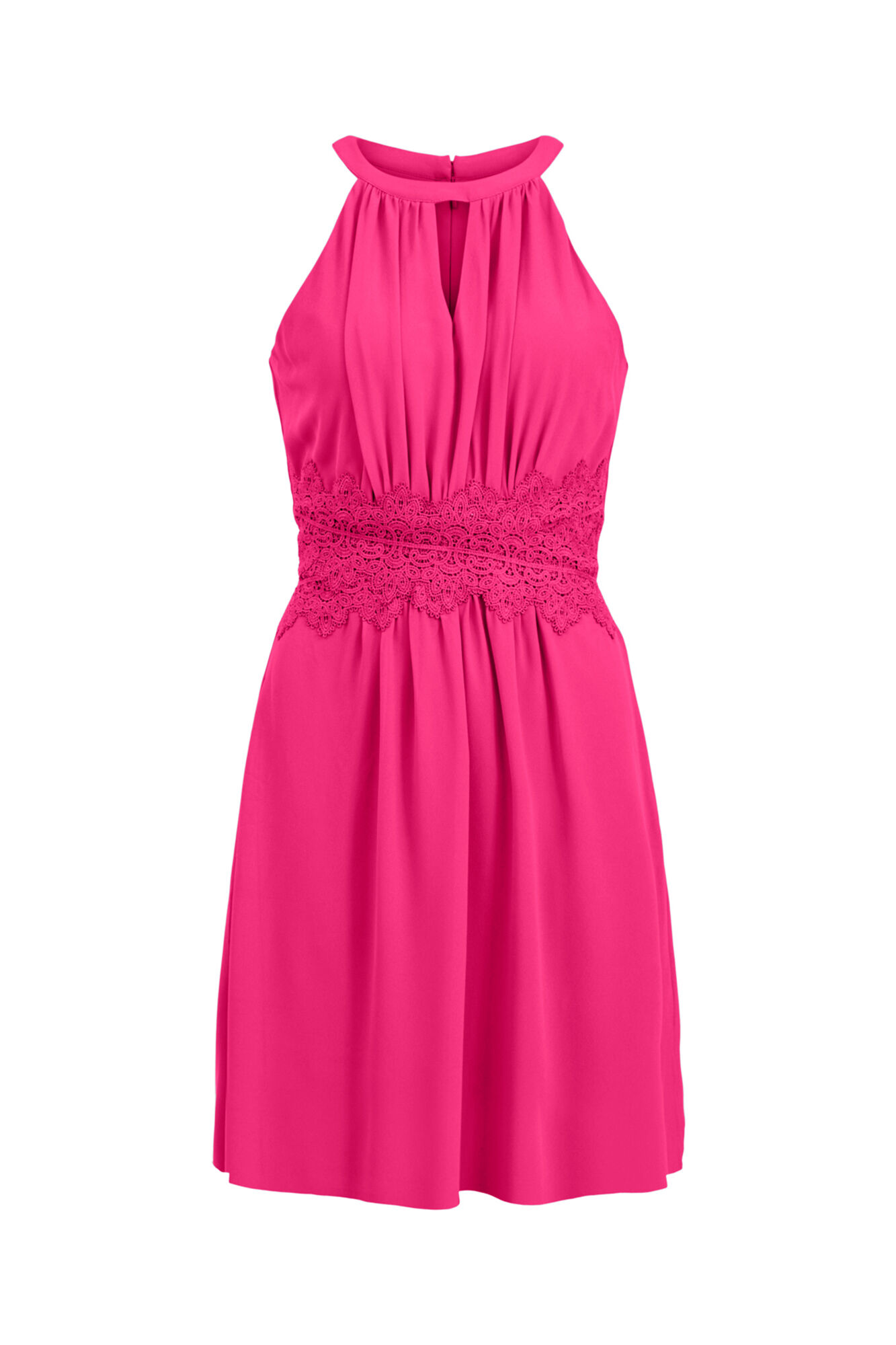 vestido curto com decote halter