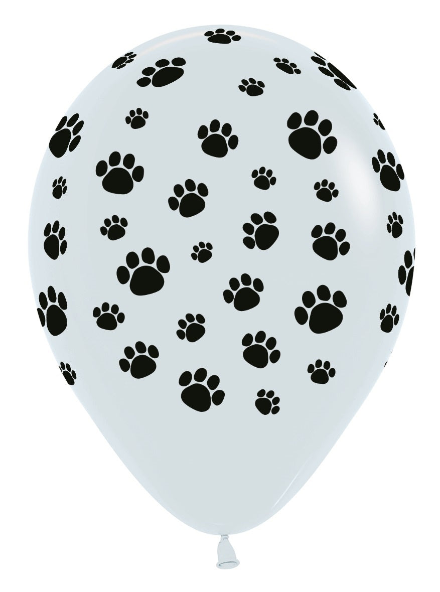 Ballonnen Paws White 30cm 25st